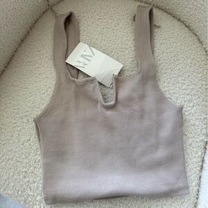 Zara crop top taupe